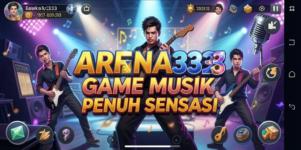 Screenshot gameplay ARENA333 menampilkan interaksi musik yang seru.