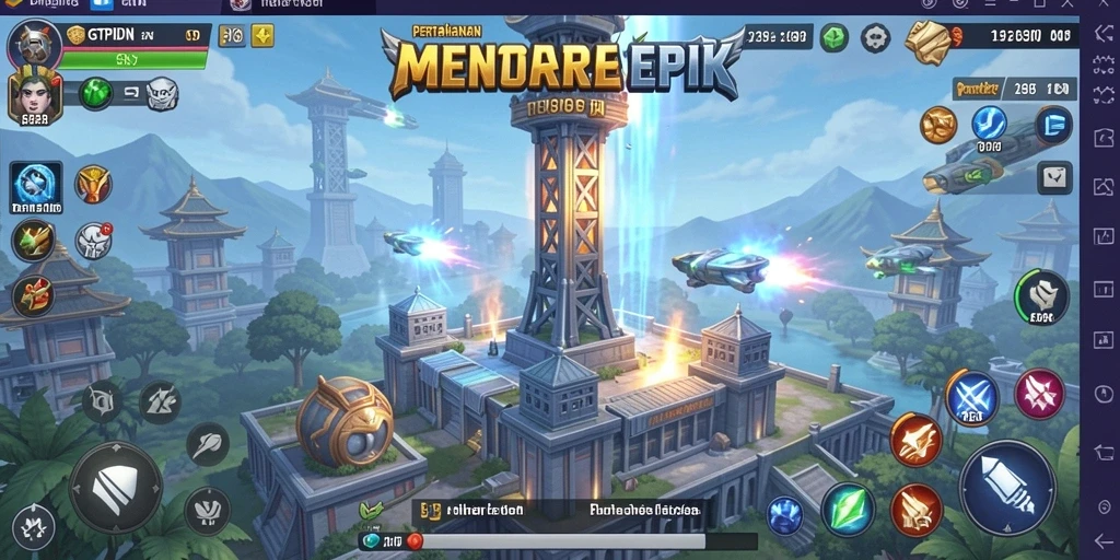 Tampilan gameplay menara pertahanan yang menarik dan penuh strategi.