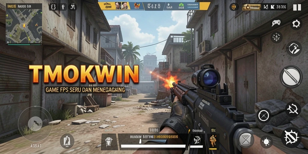 Gameplay mendebarkan dalam TMOKWIN, menunjukkan aksi tembak-menembak yang seru.