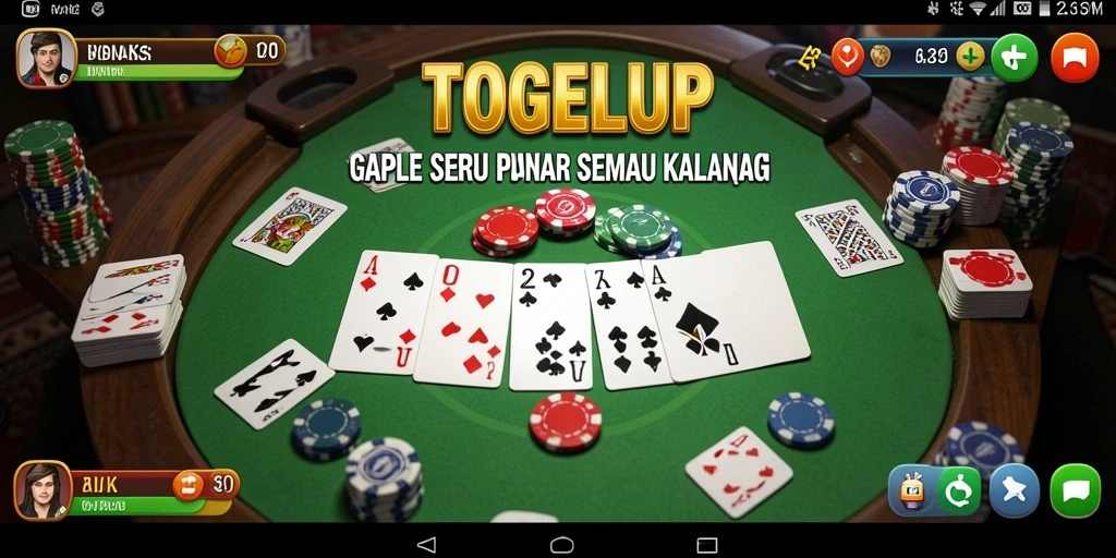 Tampilan gameplay TOGELUP dengan suasana Gaple yang menarik.